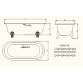 Classical Freestanding Double End Cast Iron Bath Tubs